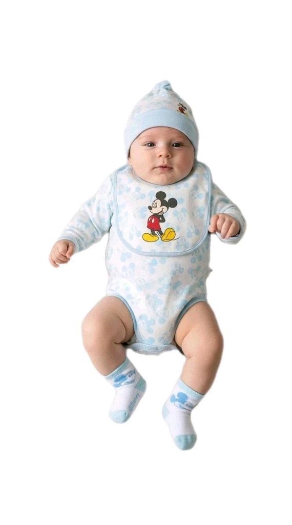 Disney Mickey Mouse Geschenkset Gr. 56 62 Baby Set Erstaustattung 4-tlg 0-3 Monate Geschenk Geburt Box