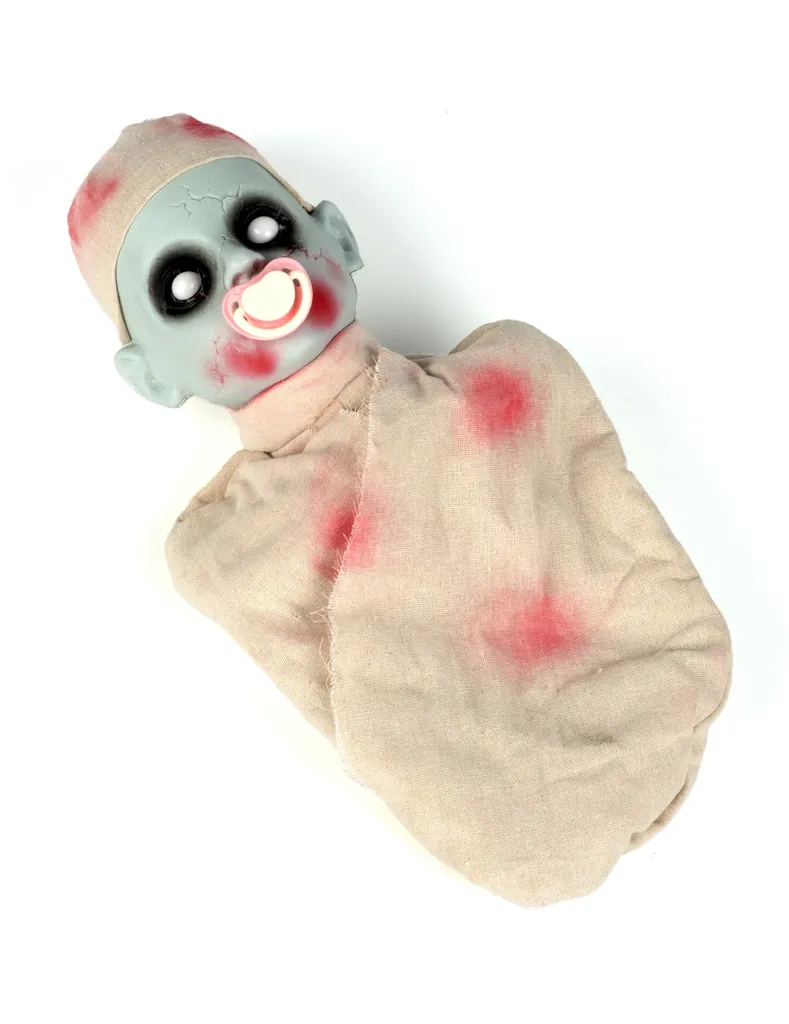 Figurine Halloween Bébés Pleurs 50cm Yeux brillants LED et Son