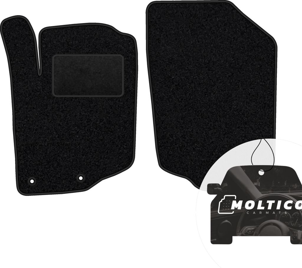 moto-MOLTICO Vorne Fußmatten Auto Velours Autoteppiche Schwarz Automatten Set 2-teilig passend für Peugeot 207 CC 2007-2012