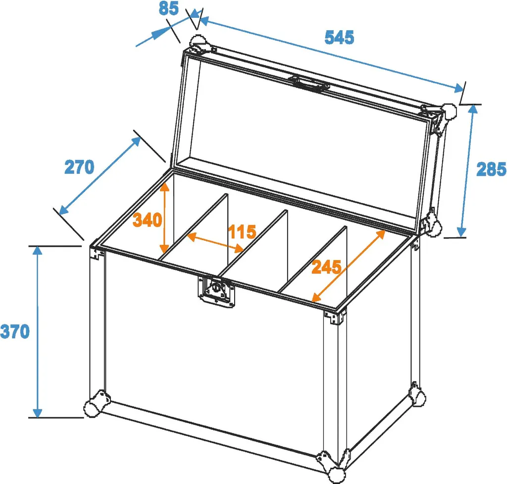 Flightcase ROADINGER EC-SL4M pour 4 projecteurs SLS taille M robuste