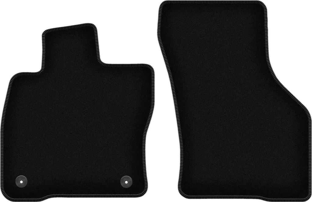 Wielganizator Tappetini anteriori in velluto per Cupra LEON KL (2020-2024, 5 porte, sportstourer ibrida) neri, set 2 pz, con fissaggi