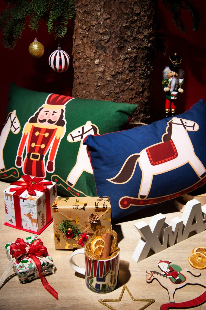Coussin Décoratif Bleu Noël pour Canapé Ambiance Vintage et Cosy - 7