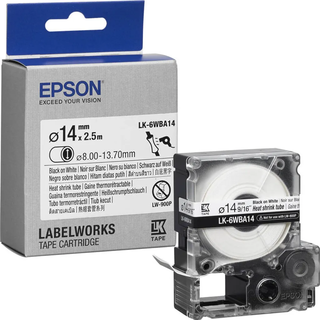 Ruban d'estampage multicolore Epson LK-6WBA14 14mm x 2,5m d'origine