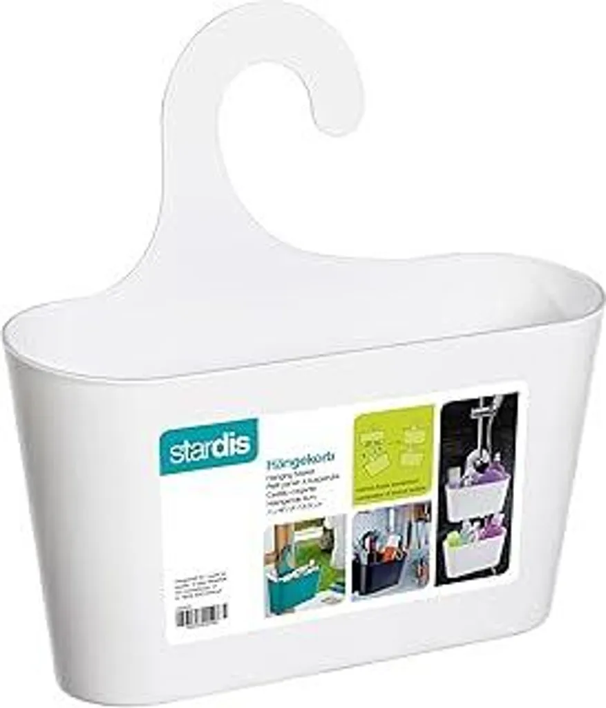 Cestino Doccia A Ventosa 30 Cm - Organizer Bagno Senza Trapano, In Metallo, Con Ripiano E Ganci - 4
