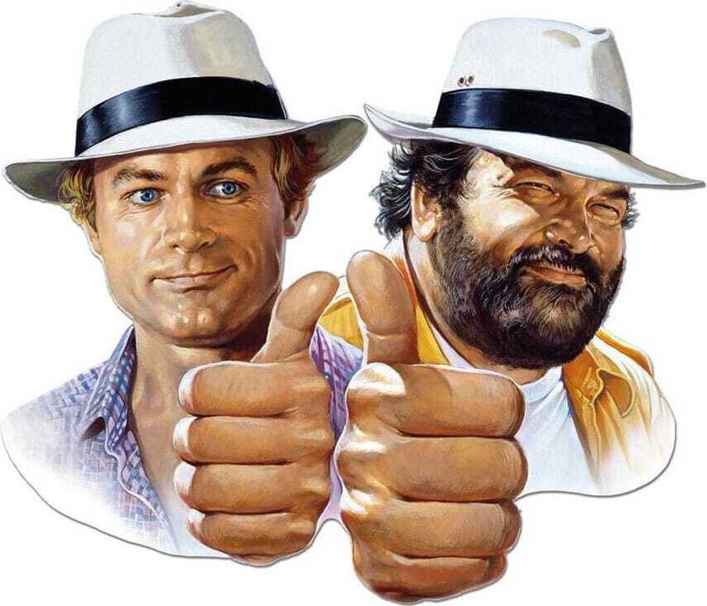 Blechwaren Fabrik Braunschweig Bud Spencer & Terence Hill 3D Blechschild Hill + Spencer 45 x 45 cm
