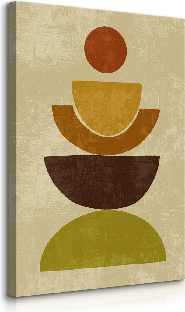 Quadro Boho Astratto 80x120 - Muralo su Tela per Soggiorno Moderno
