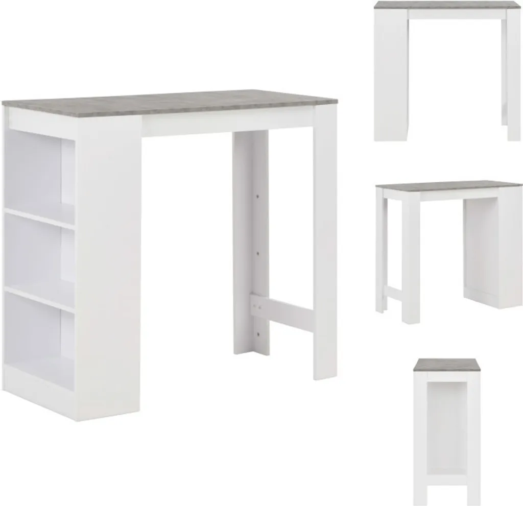 Tavolo Alto da Pranzo vidaXL Bianco 110cm - Crea il tuo Home Bar