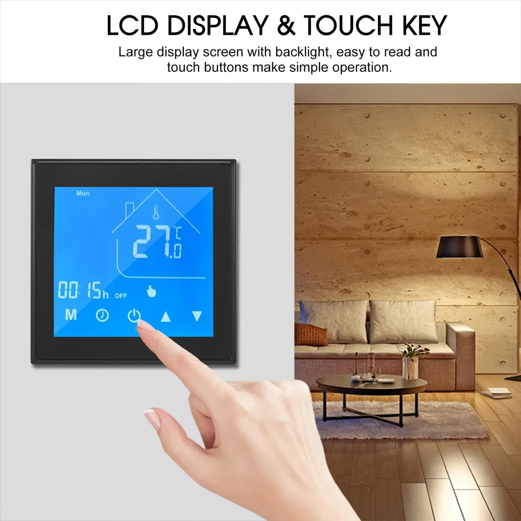 Thermostat Programmable LCD Semaine Chauffage Eau Précision 0.5°C - 5