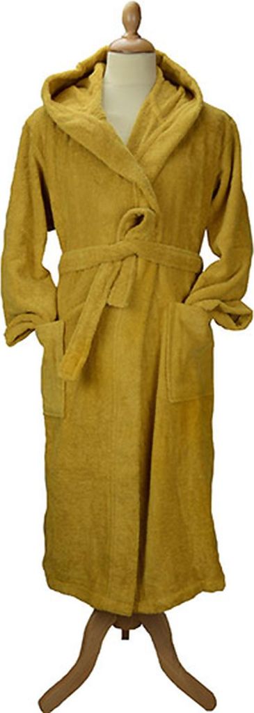 A&R 026.50 | Herren Bademantel mit Kapuze Bathrobe with Hood - Farbe: Mustard - Größe: L/XL