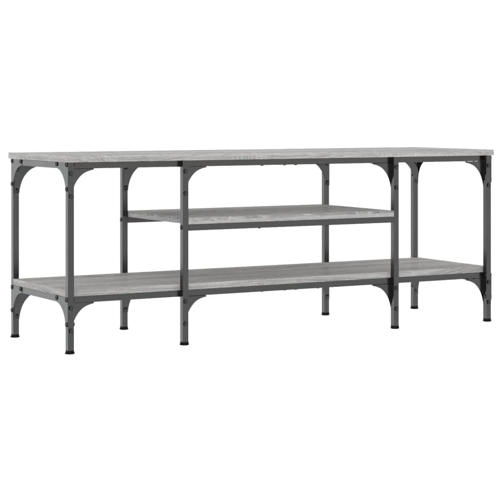 Porta TV Moderno Grigio Sonoma 121 cm | Acciaio e Legno Design Loft