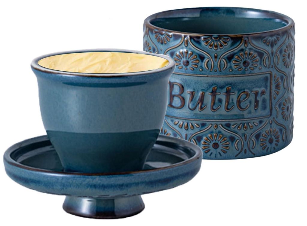 Keramische Butterdose mit Wasser-Kühlsystem, französische