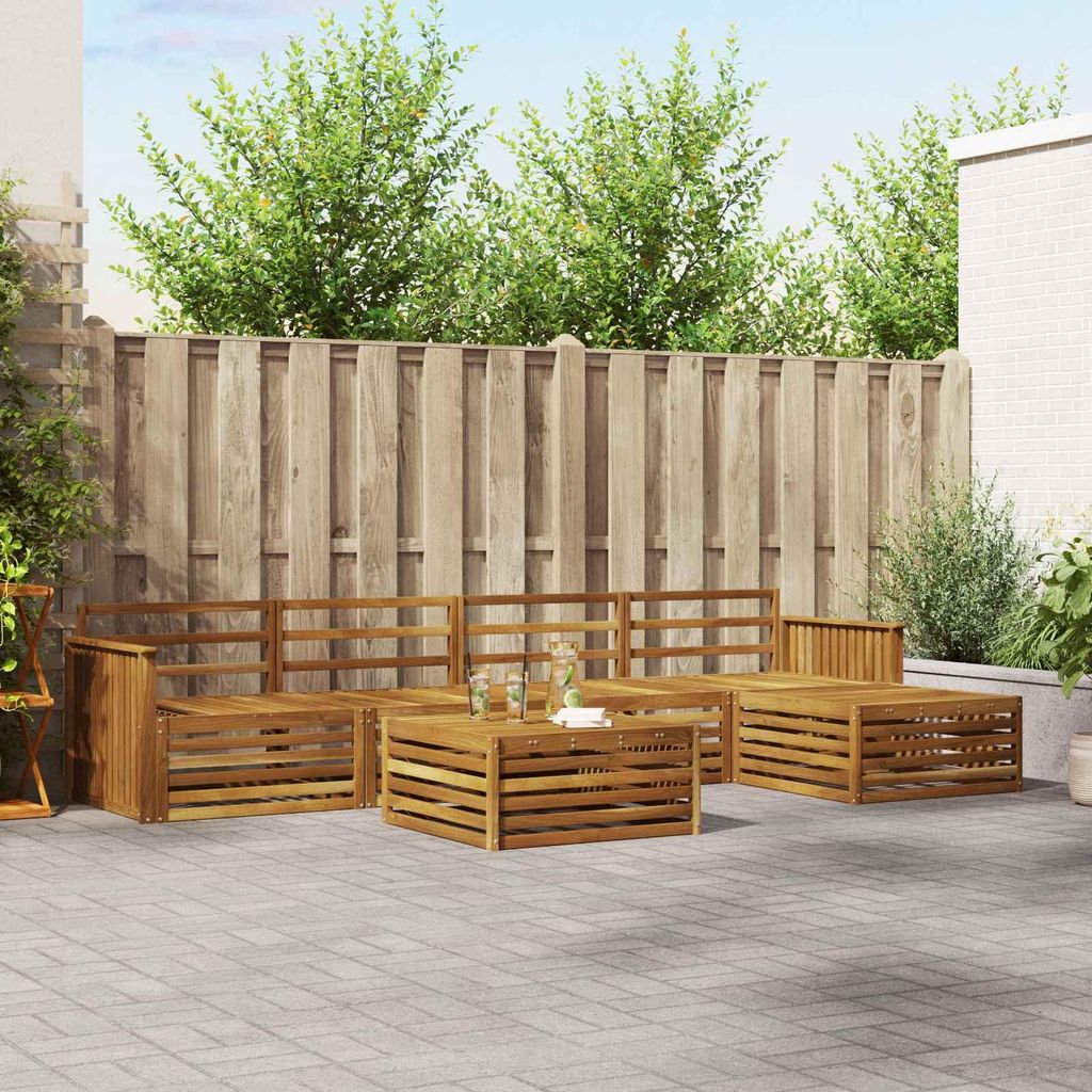 (Robust Möbel)Outdoor-Sofagarnitur - CLORIS - Balkonmöbe/Sitzgruppe - 6 pcs - Moderne Design - Natur - Gartensofas NeuMöbel888701