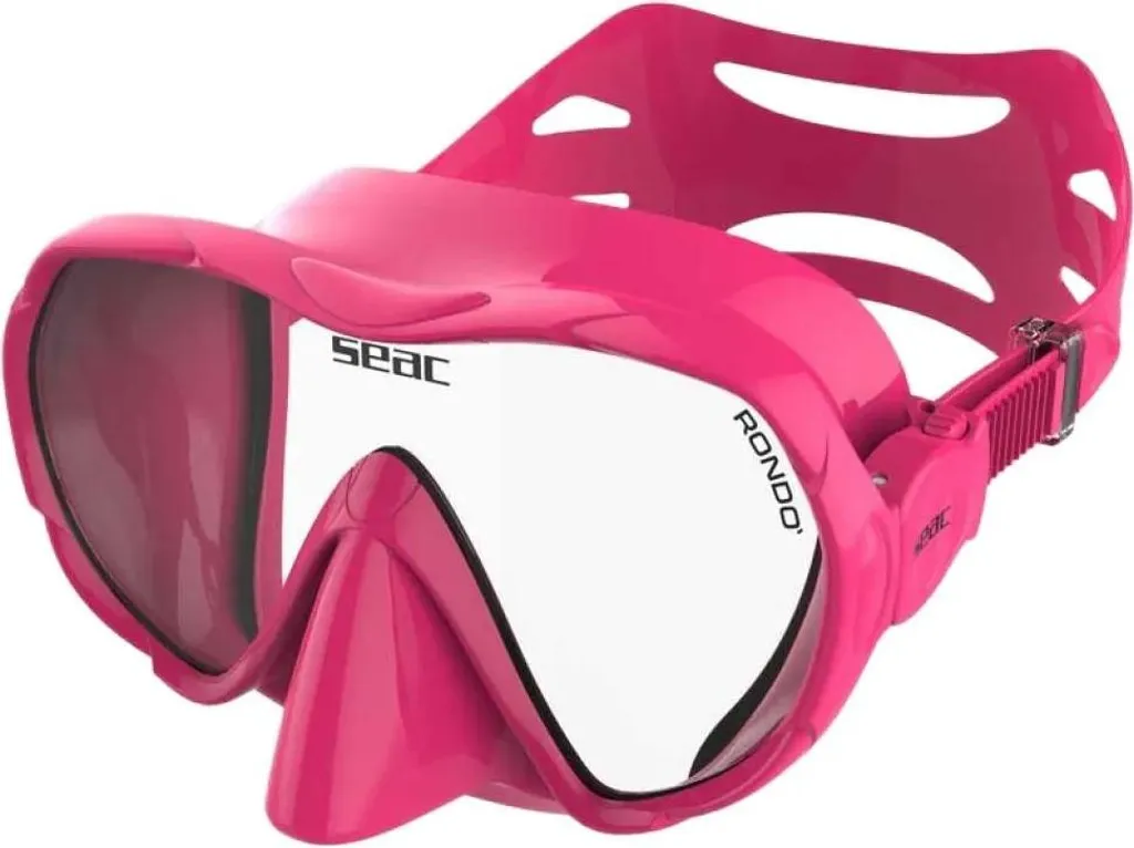 Masque de plongée Seacsub Rondo rose pour vacances et bord de mer