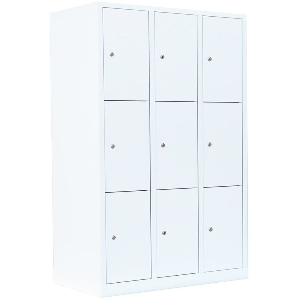 Schließfachschrank Wertfachschrank Fächerschrank Spind 9 Fächer Weiß 523337