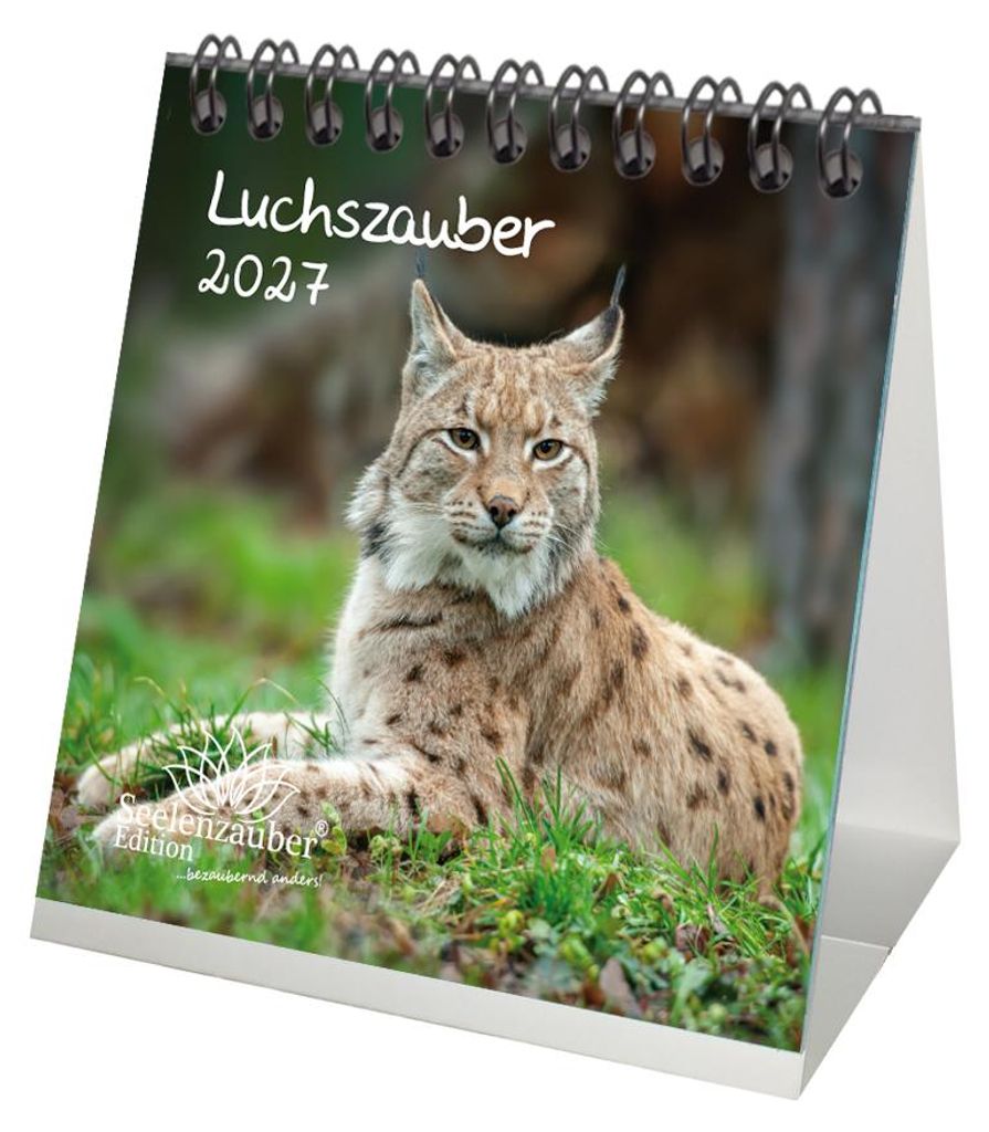 Luchszauber Tischkalender 10x10cm für 2027 Luchs - Seelenzauber