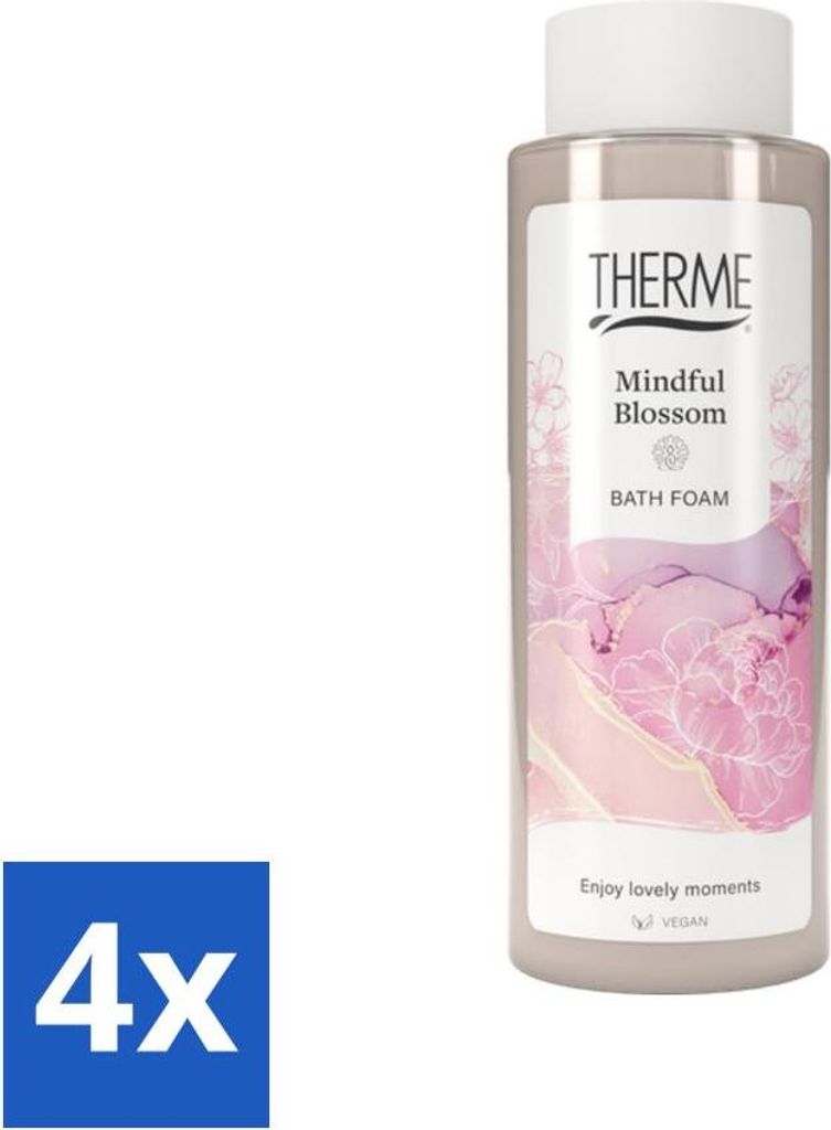 Therme - Mindful Blossom - Badeschaum - Erfrischend - Pflegend - 500ml - Vorteilspack - 4 Stücke