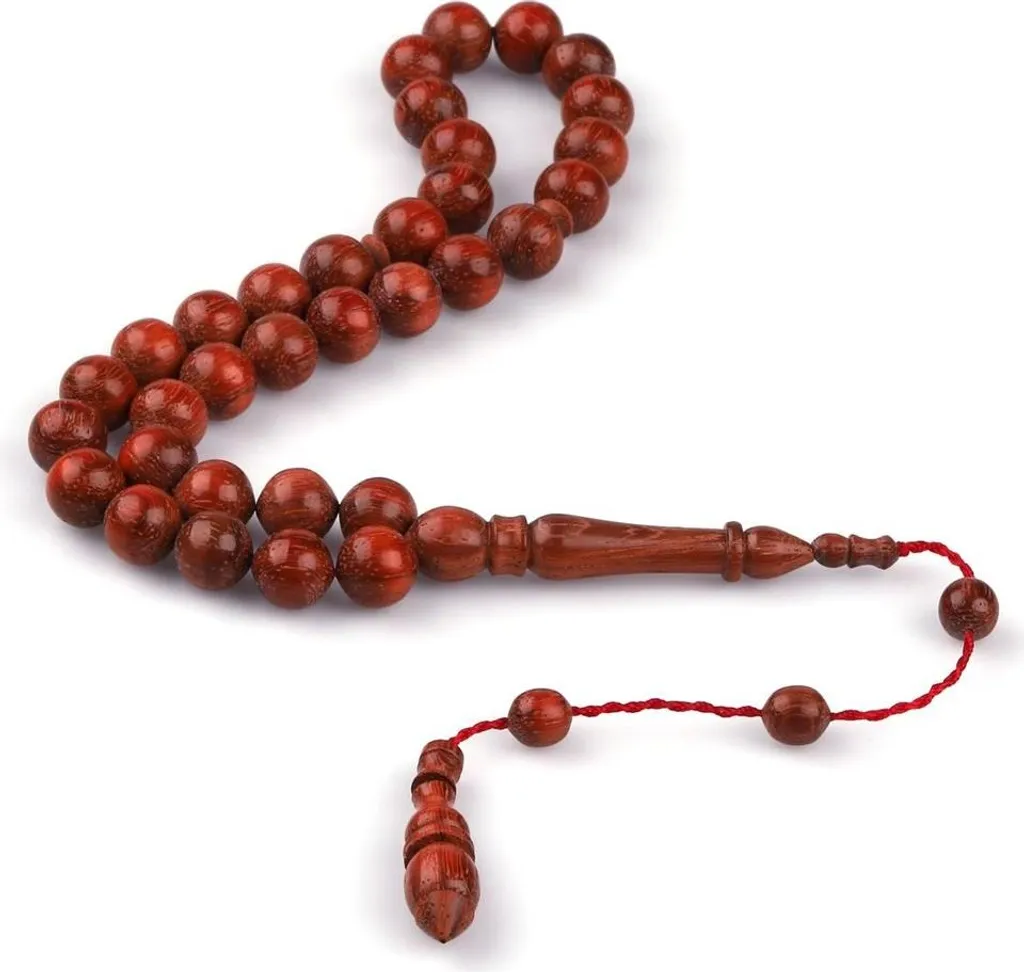 Chapelet Musulman Tasbih en bois de Kan, 10mm Artisanat d'Art