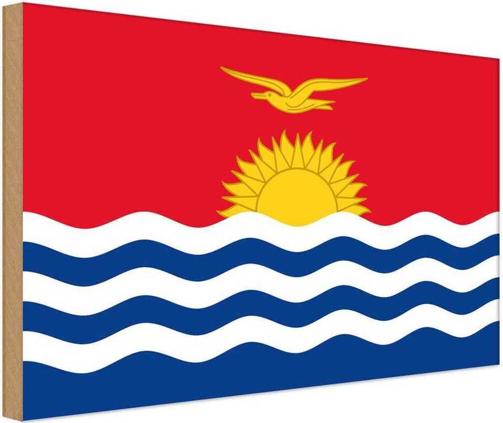 vianmo Holzschild 30x40 cm Kiribatis Kiribati Flagge Fahne Wappen