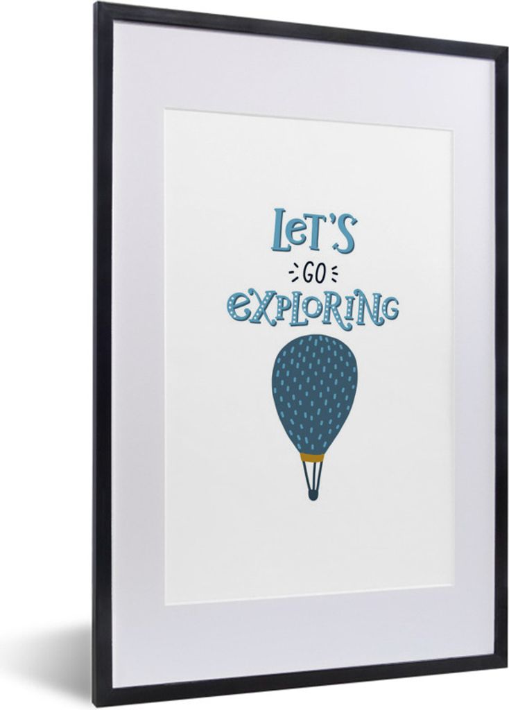 MuchoWow MuchoWow Gerahmtes Poster Heißluftballon - Zitat - Kind - Jungen - Mädchen - Baby 40x60 cm - Poster mit zchwarzem Bilderrahmen - Pos...