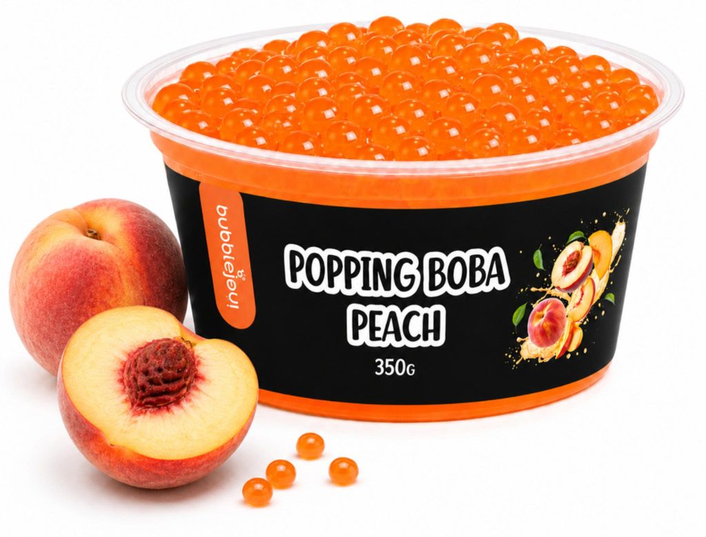 BubbleJoy Popping Boba Pfirsich 350 g Fruchtperlen für Produktbild 