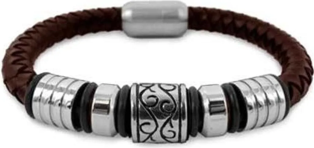 Bracelet cuir FRANK 1967 7FB-0022 fermoir magnétique anti-perte homme