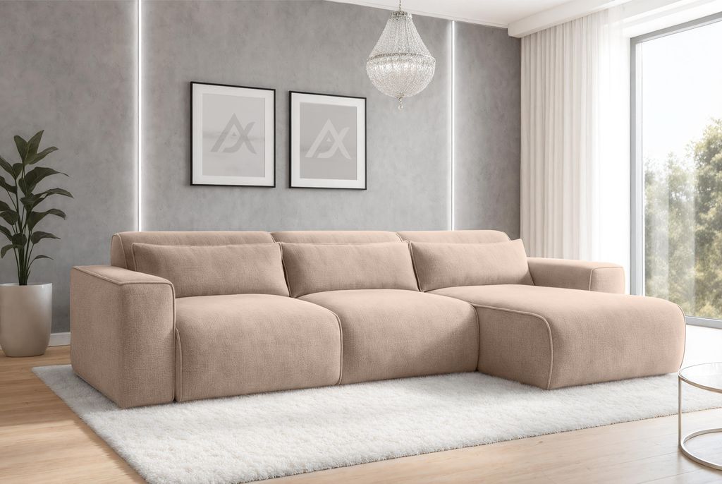 AX LIVING Wohnlandschaft mit Schlaffunktion Ruyam Beige Produktbild 