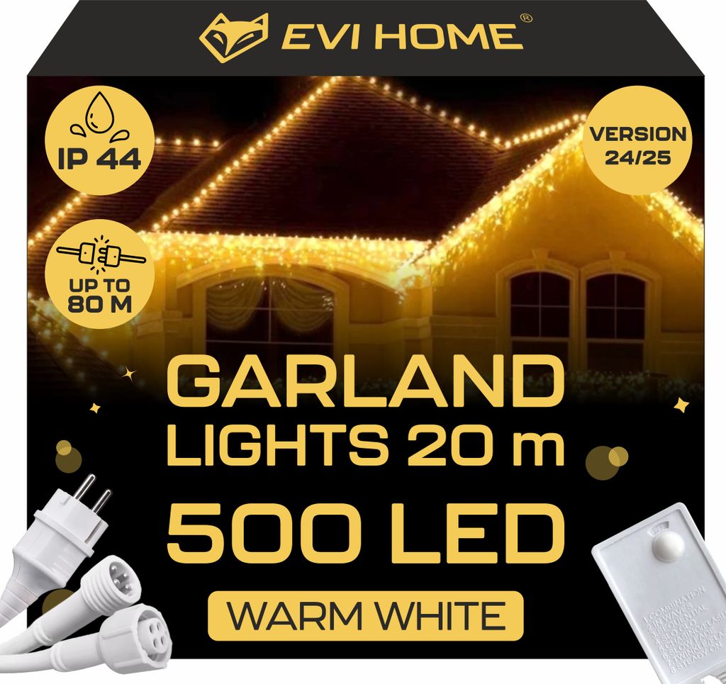 Aussenleuchten 500 Led Eisstocke 23M Weihnachtsgirlande Produktbild 1