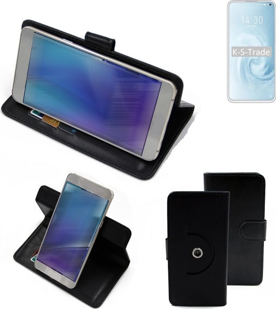 K-S-Trade Case Schutzhülle Handyhülle kompatibel mit Meizu 17 Pro Flipcase Smartphone Cover Handy Schutz Tasche Klapphülle Walletcase schwarz