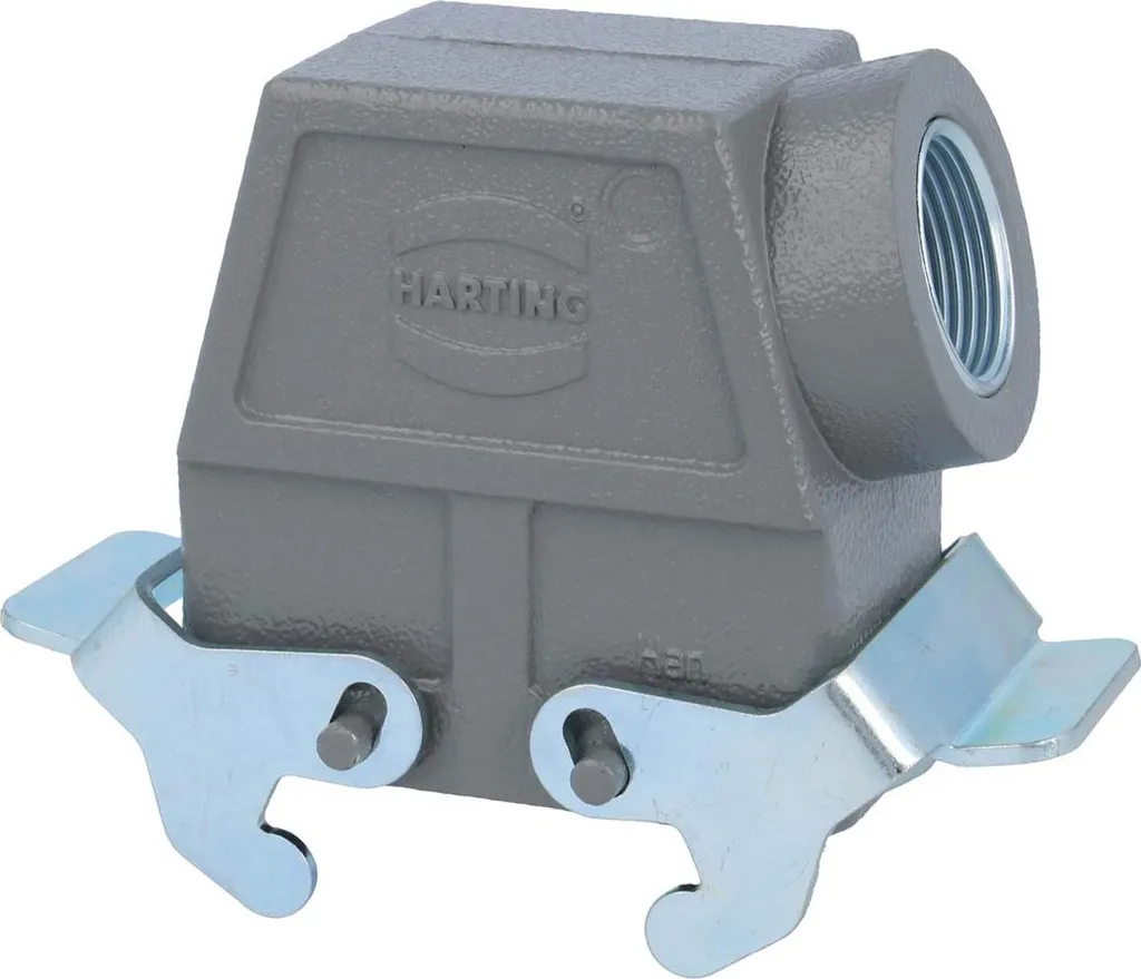 HARTING Han 10B Custodia a manicotto alta, 1xM25 uscita cavo laterale, con 2 staffe trasversali Vite M25 Area di serraggio 9,0 mm