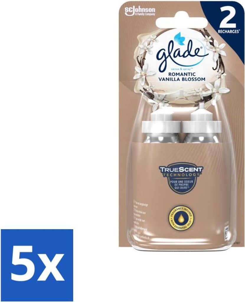 Glade - Sense & Spray - Romantische Vanilleblüte - 2 × 18 ml - Vorteilspack - 5 Stücke