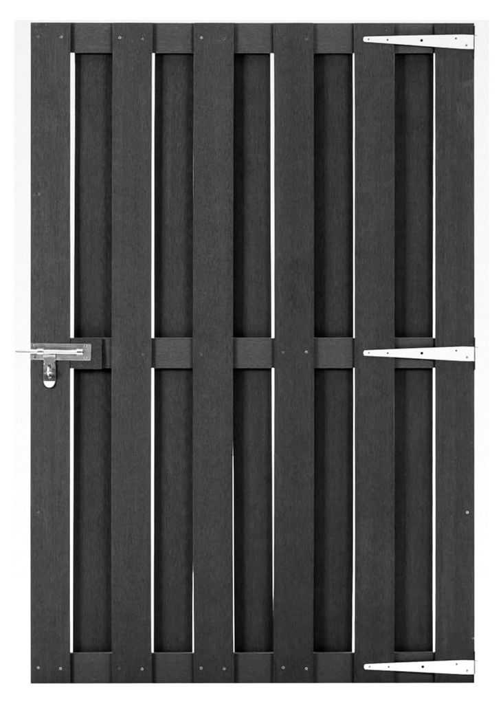 Gartentor WPC 100 x 150 cm Grau, Sicherheits-Hoftor für Einfahrten und Landhauszäune