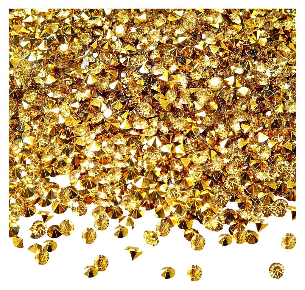 Stück 3 mm Gold Acryl Kristalle für Tischdekoration