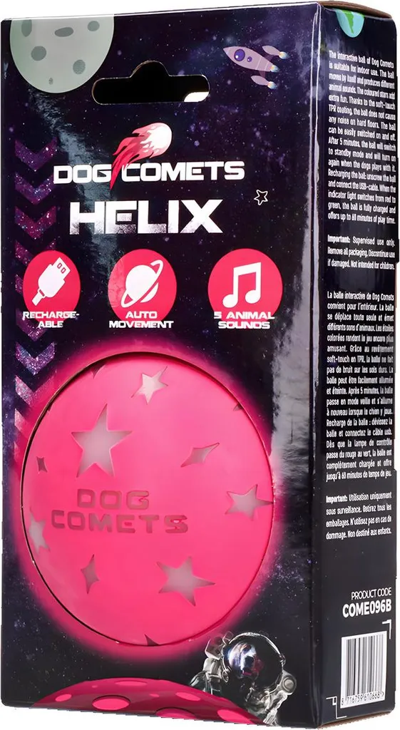 Casque de protection pour chien Helix Pink en ABS avec mousse interne