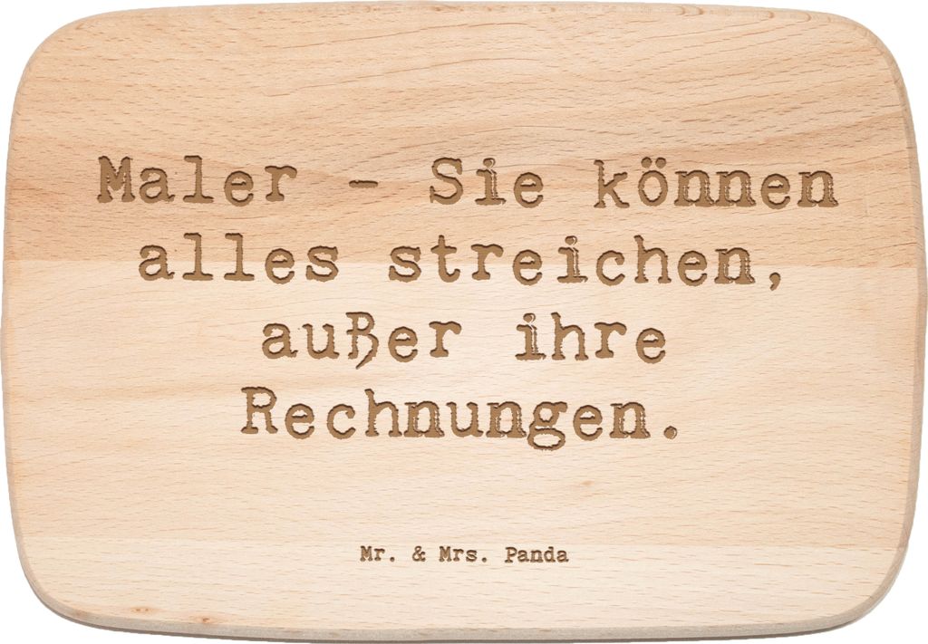 Mr. & Mrs. Panda Schneidebrett Spruch Maler Rechnung - Transparent - Geschenk, Küchenbrett, Berufsalltag, Texturen, Hobbymaler, Frühstücksbrettc...
