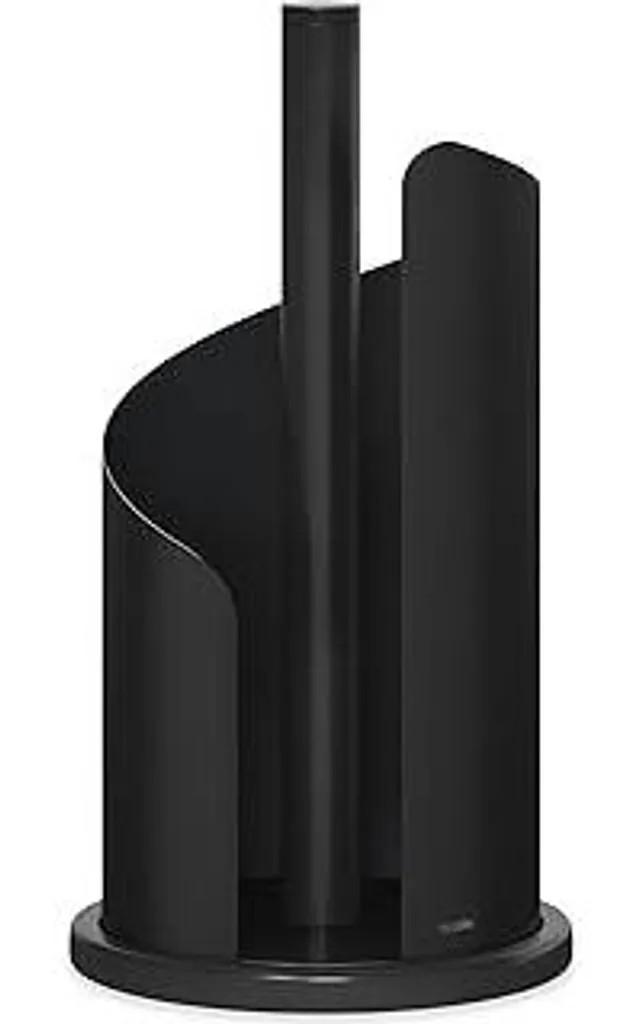 Portarotolo da Tavolo in Acciaio Nero Opaco - Design Moderno 30cm