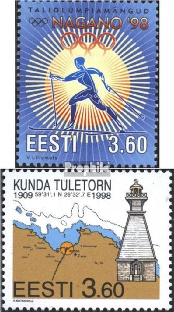 Briefmarken Estland 1998 Mi 316,322 (kompl.Ausg.) gestempelt Winterspiele