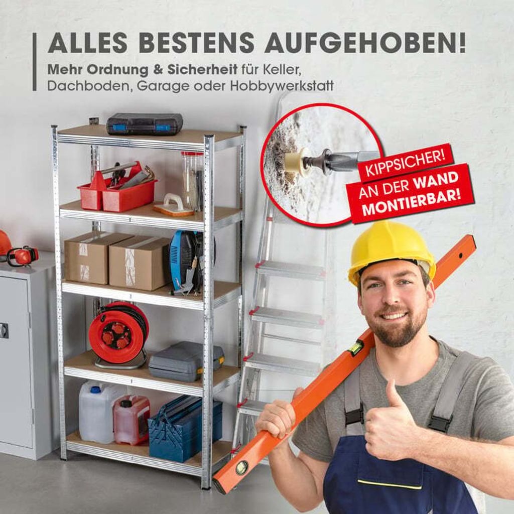 EASYmaxx Schwerlastregal & Werkbank 875 kg Traglast, 175 kg Produktbild 7