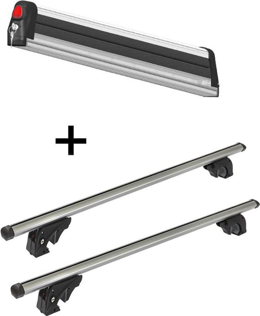 Skiträger VDP Everest 3 + Dachträger/Relingträger VDPLION1 kompatibel mit für Suzuki Baleno (5 Türer) 98-02