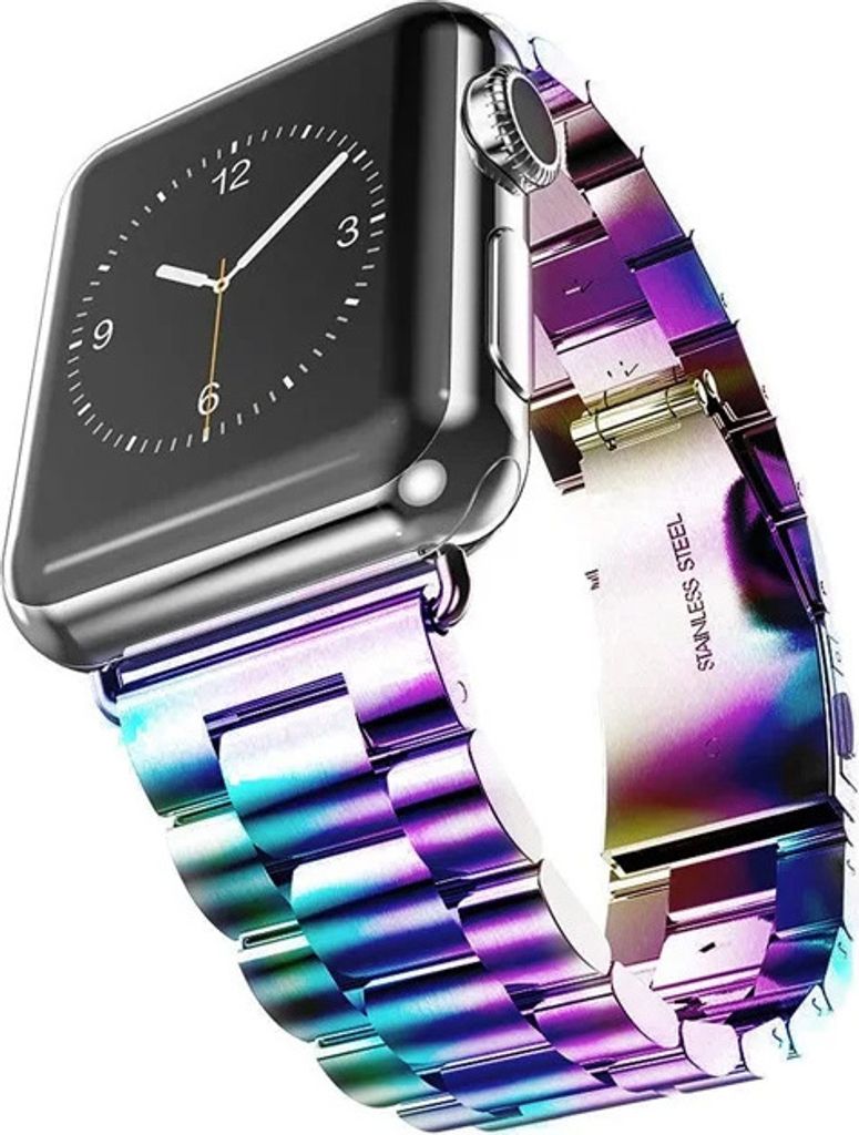 Strap-it Apple Watch Stahlarmband (Regenbogen)