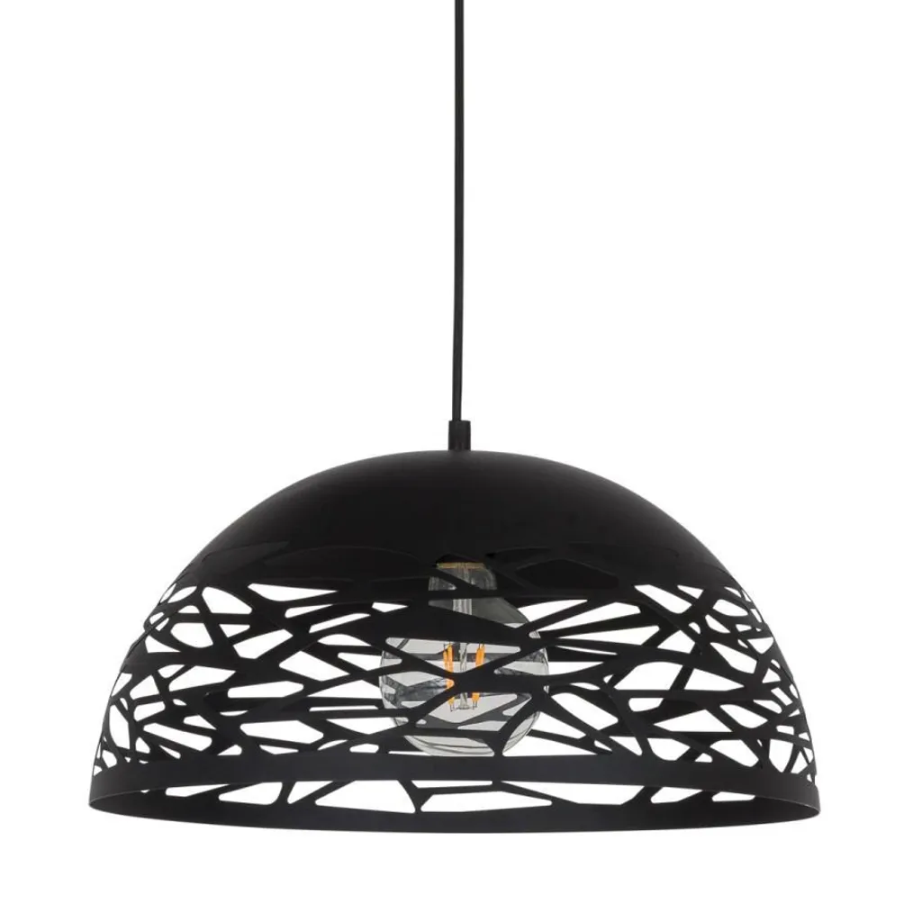 Lustre Suspension Noire Armand Italux pour Éclairage de Salon Chic