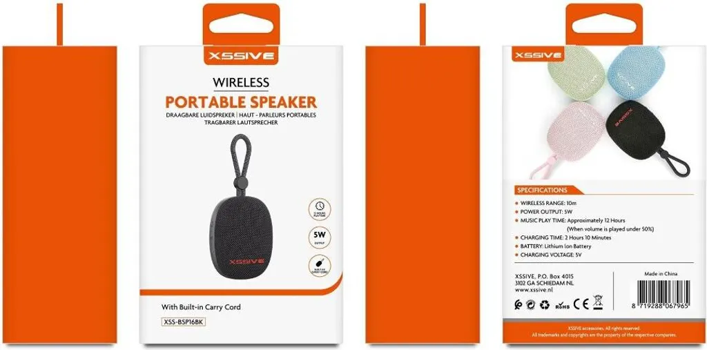 Speaker Bluetooth Xssive Nero: Altoparlante Portatile Wireless per Smartphone - 4