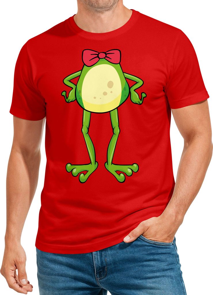 Herren T-Shirt Karneval Fasching Frosch Kostüm-Ersatz Verkleidung Last Minute Faschingskostüme Funshirt Moonworks
