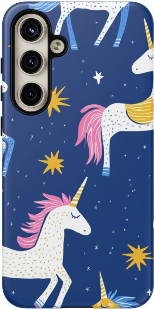 Bunte Einhörner mit Sternenmuster – Hülle Kompatibel mit Samsung Galaxy S24 Plus