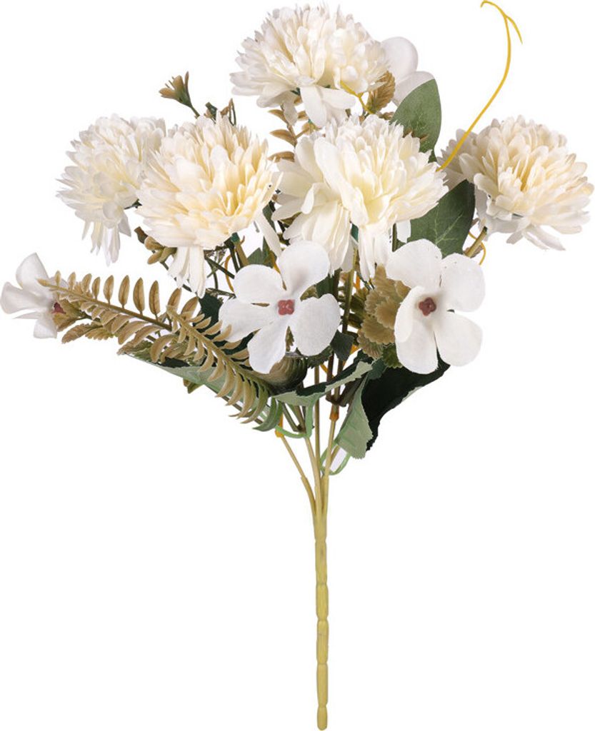 (Weiß) Drei Bündel künstliche Kunstblumen, Chrysanthemen-Strauß, Arrangements, Hochzeitssträuße, Dekorationen, Kunststoff-Blumen-Tischdekorat...