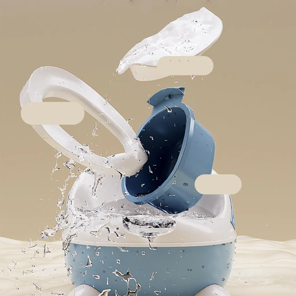 Pot d'Apprentissage Bébé Confortable avec Base Antidérapante Bleu - 5