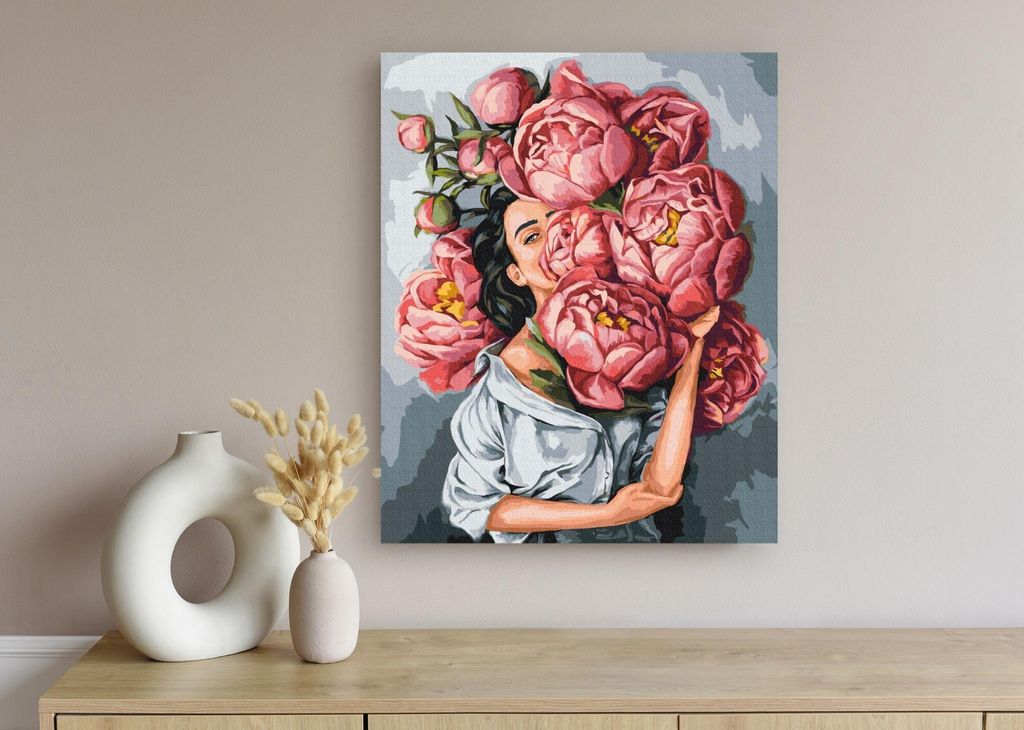 Malerei nach Zahlen IN PEONIES, auf Rahmen, 40x50cm, 801022906