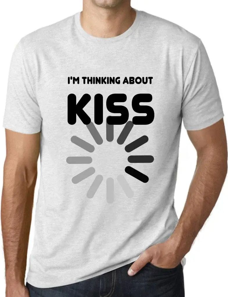 Herren Grafik T-Shirt Ich denke an Kuss – I'm Thinking About Kiss – Öko-Verantwortlich Vintage Jahrgang Kurzarm Lustige Druck Geburtstag Gesch...
