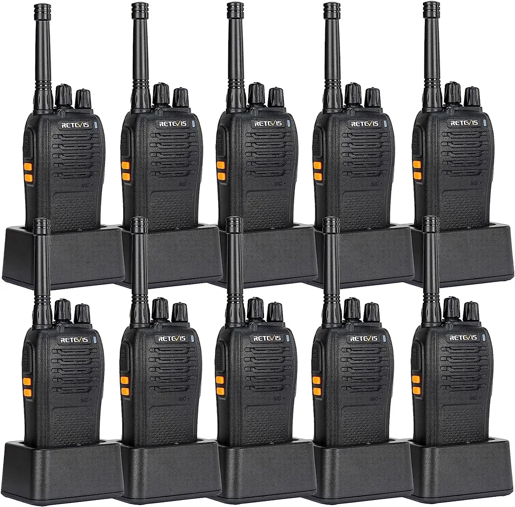 Retevis RB668 Talkie-walkie PMR446 Rechargeable avec USB-C Noir 10 Pièces
