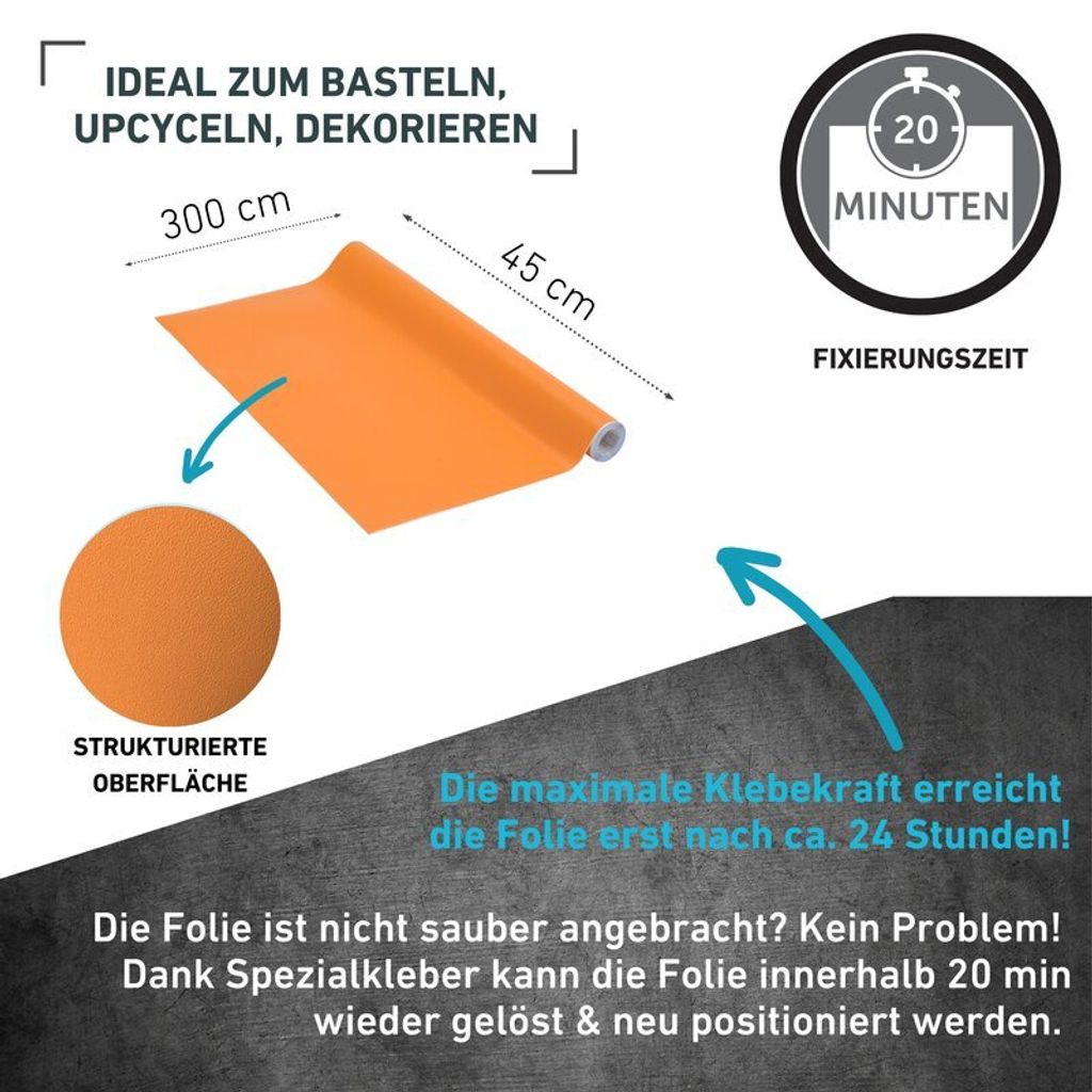 Klebefolie Unimatt orange - 45x300cm