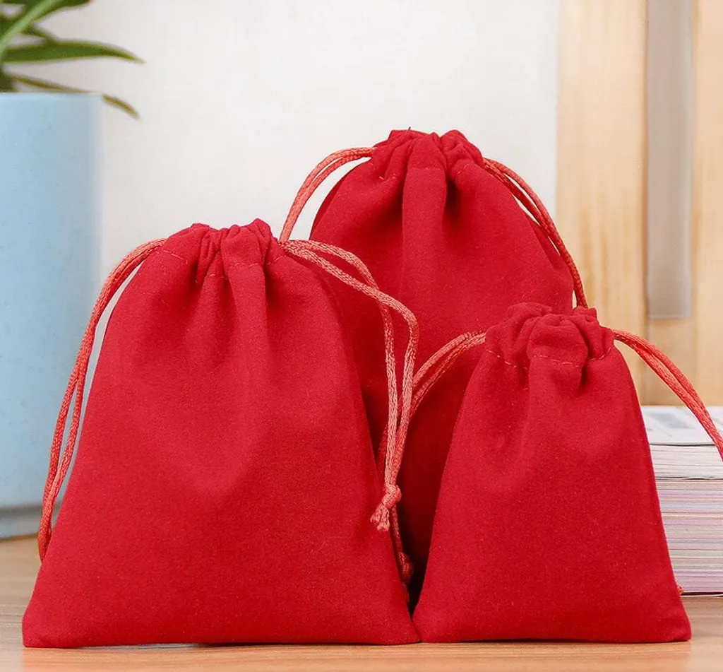 Sacs velours 20x25 cm cordon - Pochettes bijoux douces (lot de 10) - Luxe